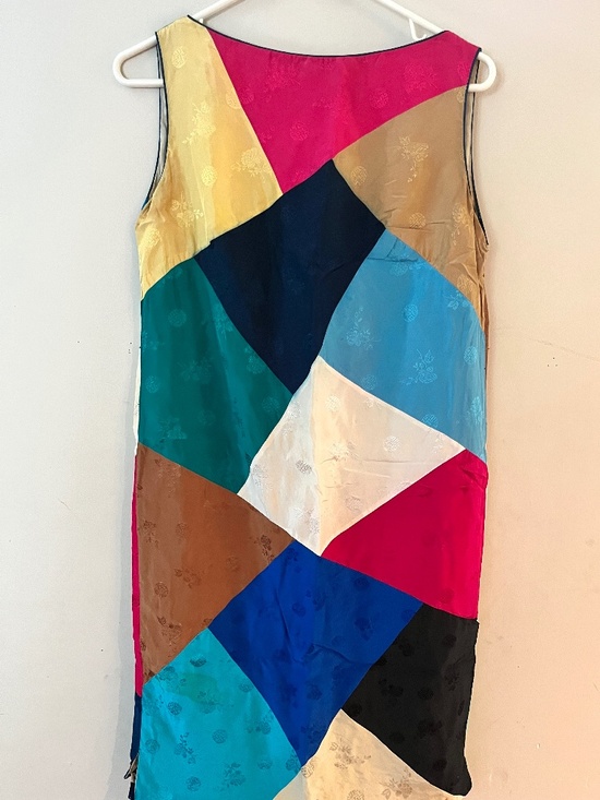 Vintage Dresses & Skirts - Authentic Vintage Royal Lynne Silk Geometric Sleeveless Dress